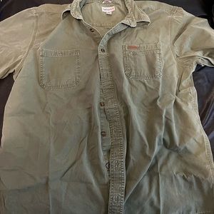 Carhartt button up short sleeve shirt size XL Tall Olive Color